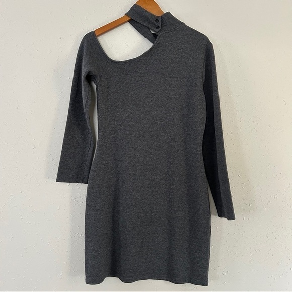 Waverly Grey Nat Dress Mock Nock One Shoulder Mini Dress Party Large - Picture 6 of 9